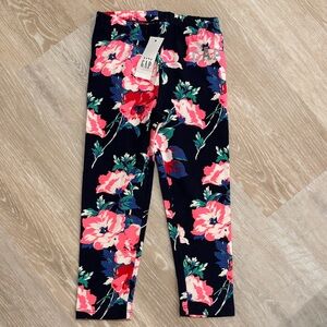 GAP factory Kids Navy Floral Leggings - Pink and Green